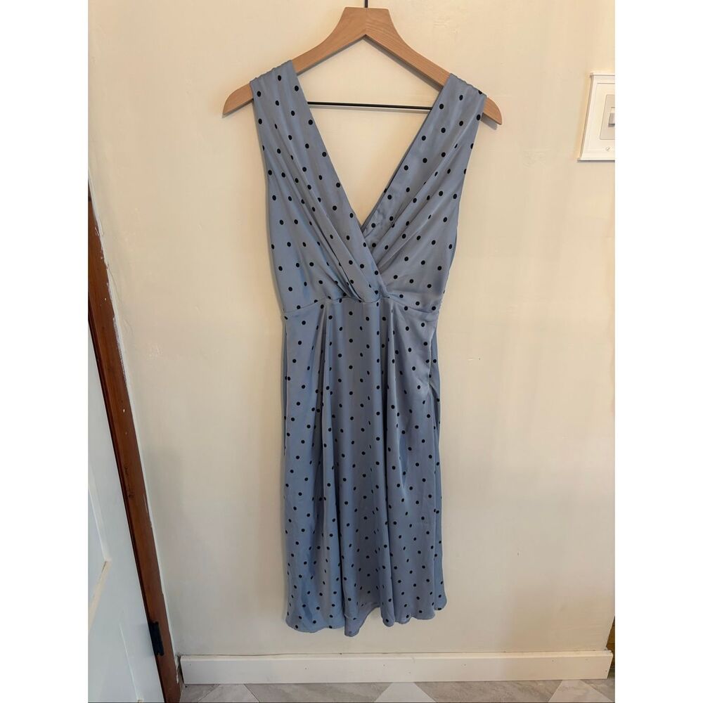 Gilli x ModCloth Polka Dot Midi Dress Size Small Blue Open Back A-Line